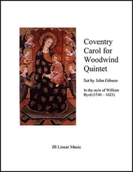 Coventry Carol for Woodwind Quintet P.O.D. cover Thumbnail